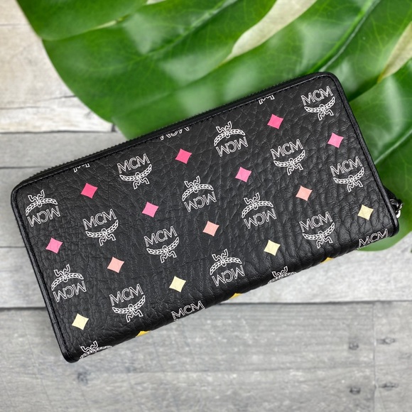 MCM rainbow diamond black wallet large zipped - Picture 5 of 6